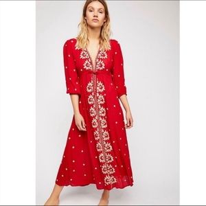 Free People Embroidered Fable Maxi Dress